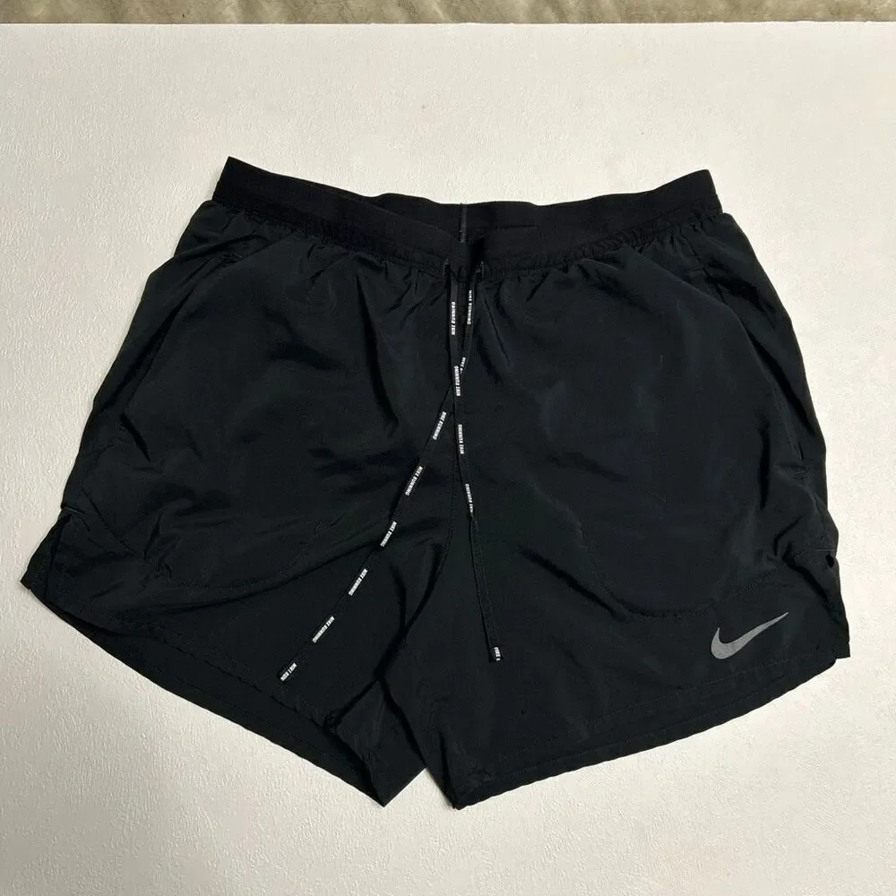 Nike Dri-FIT Black Running Shorts Reflective Logo Men’s Size Small